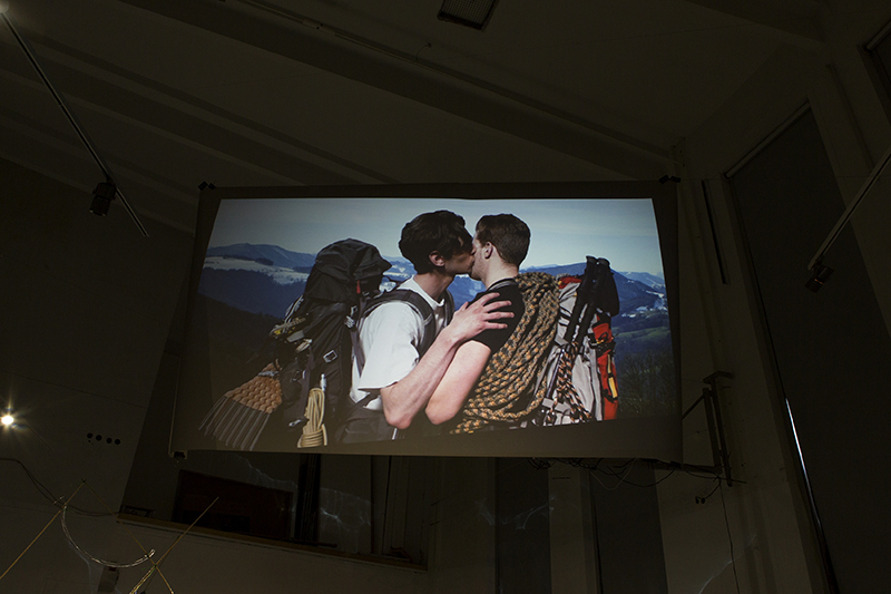 Liga Spunde. The Presence of evil. 2016. Video projection on rear projection film. 2'15